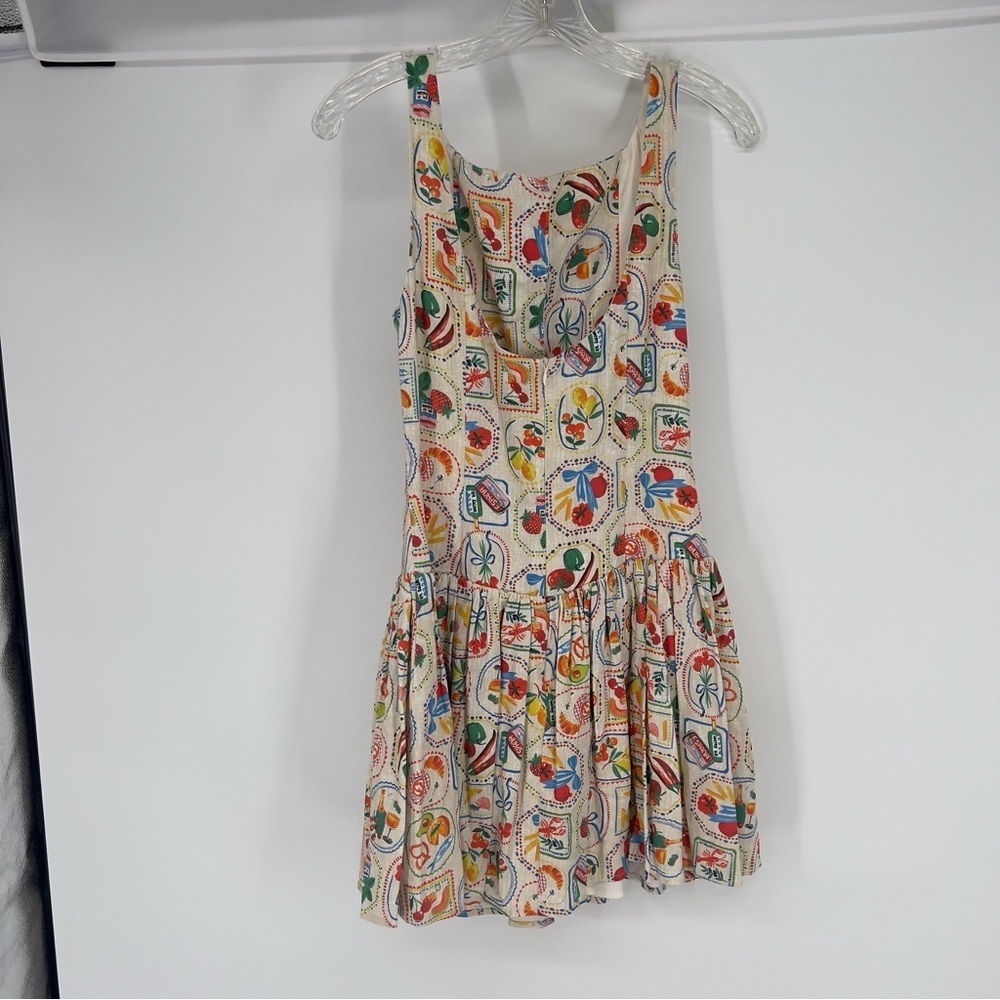 En Saison Nayeli Sleeveless Button Down Linen Blend Low Back Mini Dress Small - Picture 8 of 12